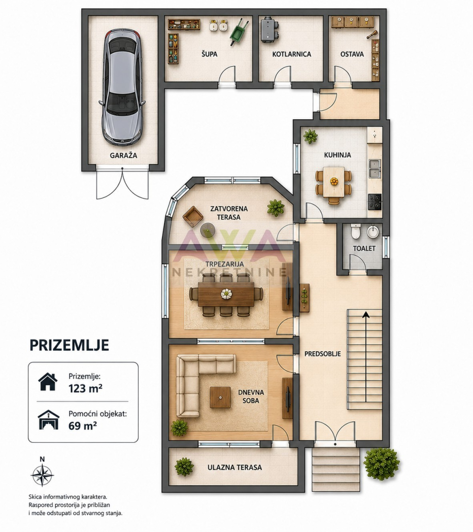 Sombor – Blizina centra – Spratna porodična kuća 246m2 sa garažom